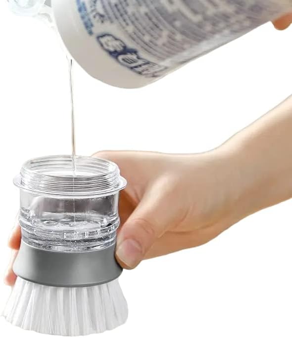 فرشاة غسيل الأطباق، فرشاة تنظيف اليدين مع موزع صابون وصينية تجميع السوائل