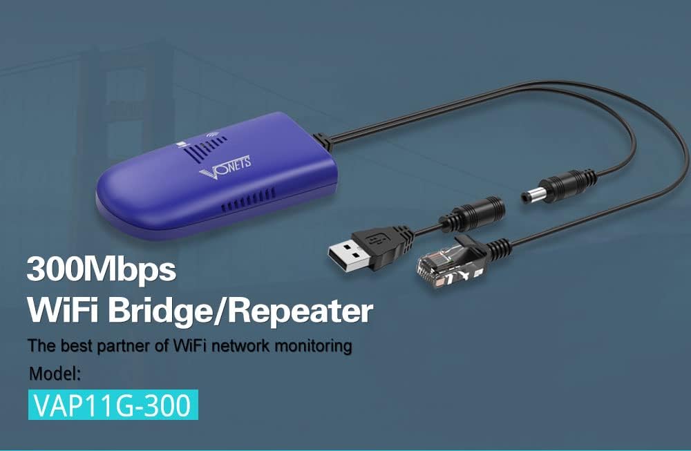 VONETS WiFi to Wired WiFi Bridge Ethernet/Signal Repeater Mini