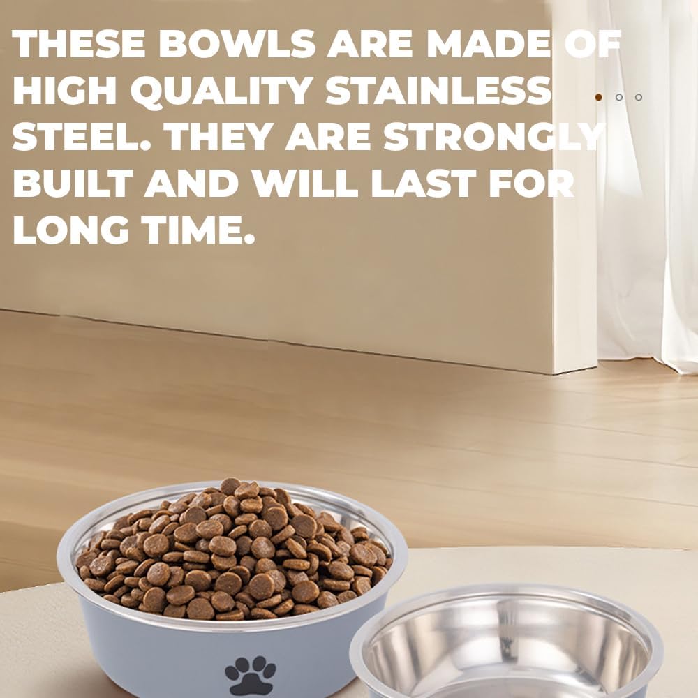 عبوة من قطعتين من أوعية طعام الكلاب المصنوعة من الفولاذ المقاوم للصدأ من أميرتير