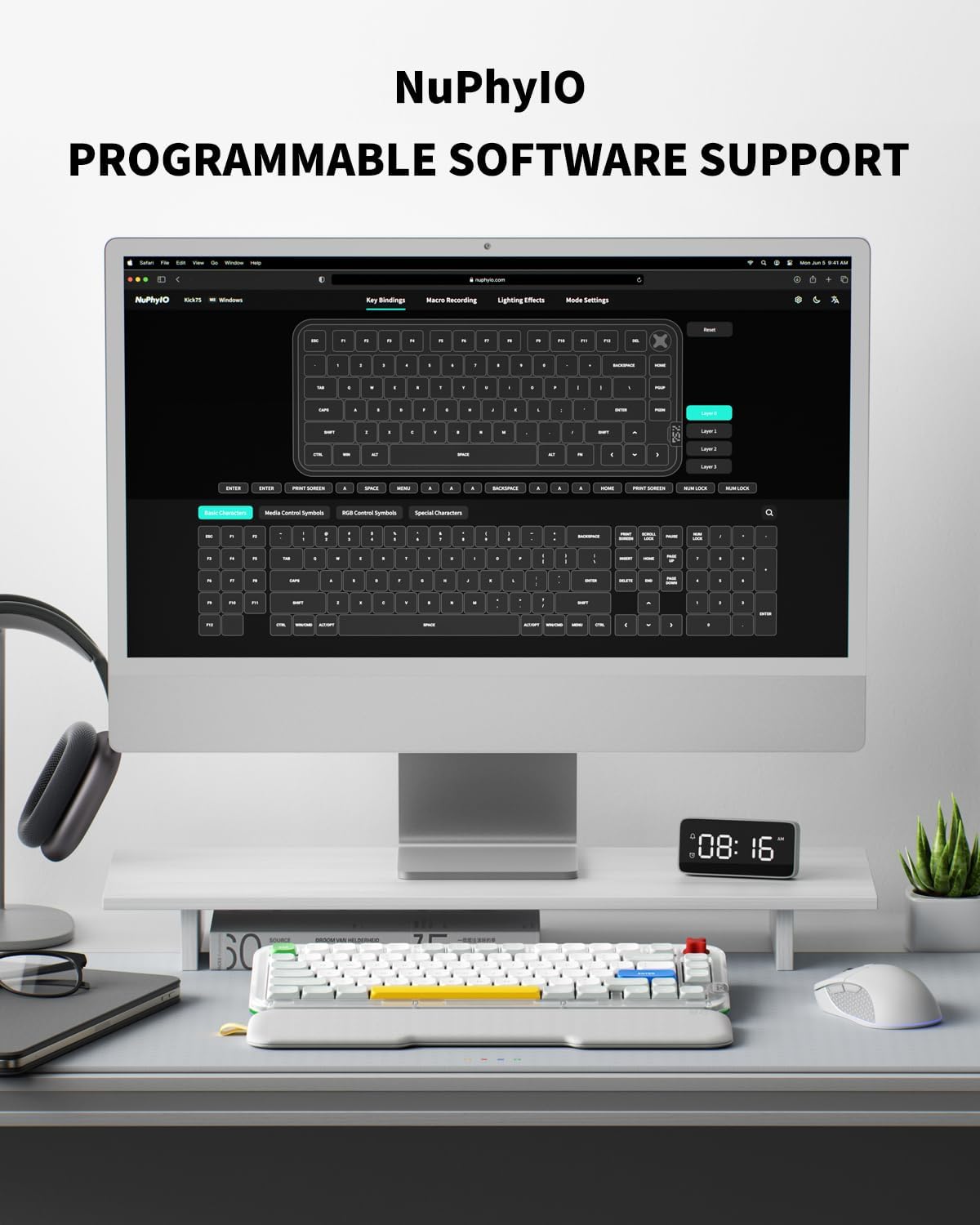 NuPhy Kick75 Wireless low profile Mechanical Keyboard with Volume Knob