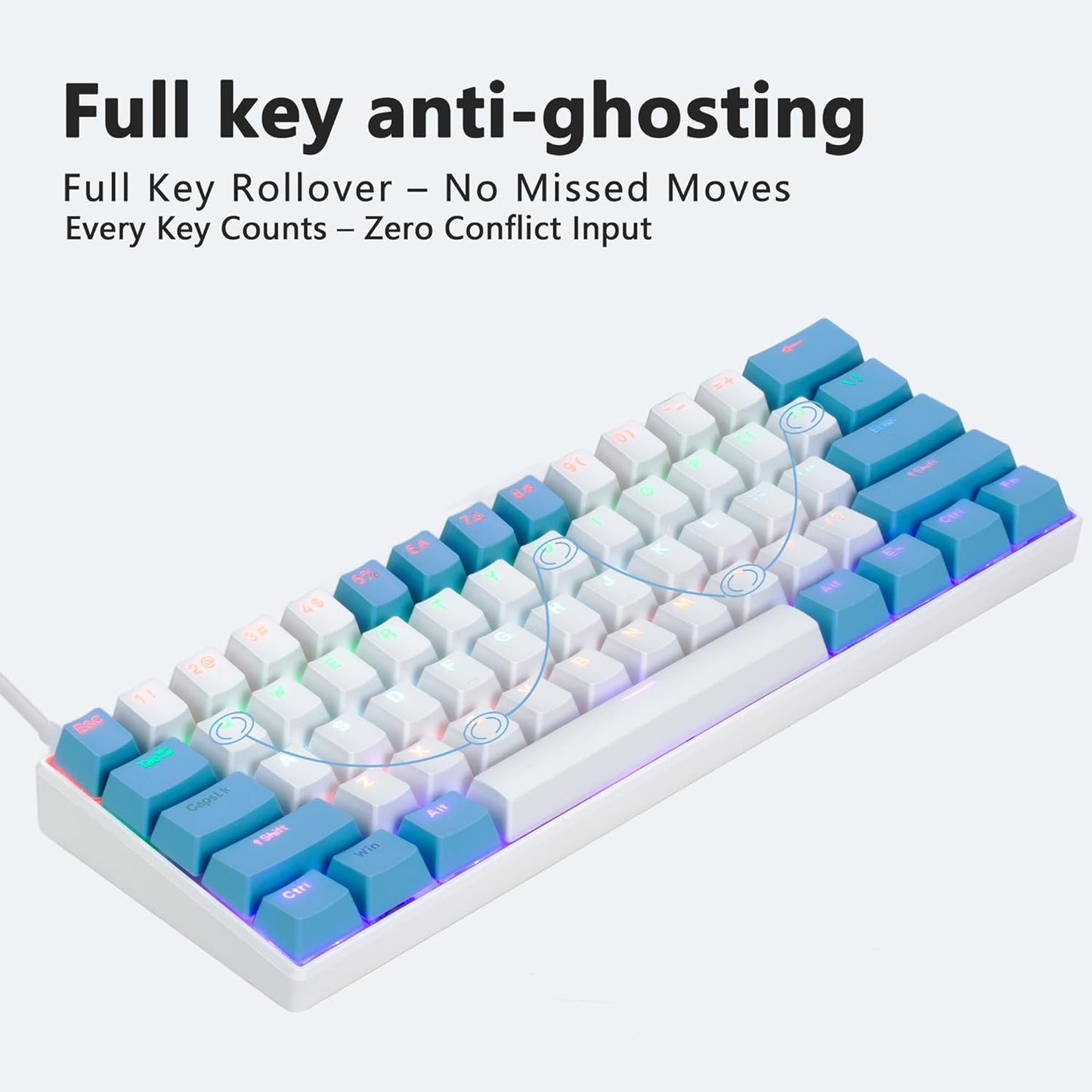 Wired 60-Percent Mechanical Gaming Keyboard - WEETOTUNG