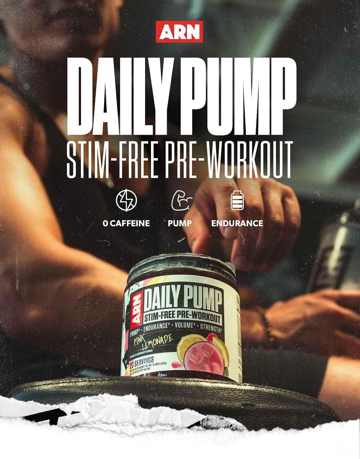 Arms Race Nutrition | RNA | Daily Pump مكمل غذائي قبل التمرين خالٍ من المنبهات (20 حصة، بنكهة الليمون الوردي)