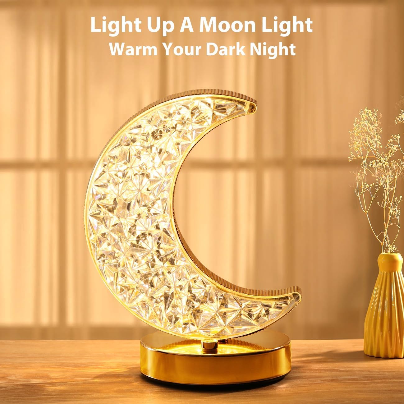 Ramadan Table Lamp, Stepless Dimmable Touch Lamp with 3 Colors