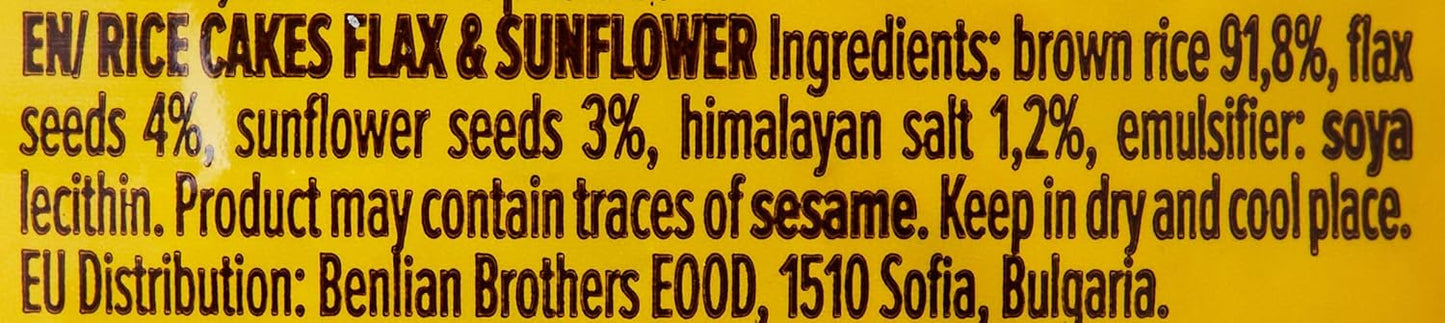 Benlian brown rice cakes flax & sunflower, 100 gm