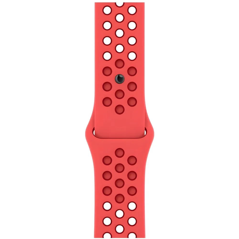 سوار أبل نايك الرياضي 45 مم باللون القرمزي الفاتح/الأحمر الرياضي