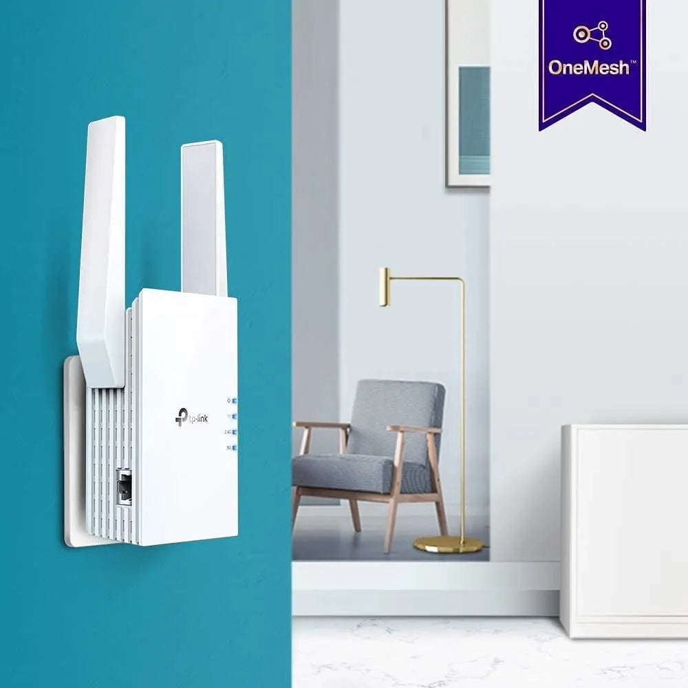 TP-Link - AX3000 Dual-Band Wi-Fi 6 Range Extender, White (RE705X)