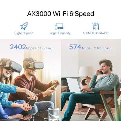 TP-Link - AX3000 Dual-Band Wi-Fi 6 Range Extender, White (RE705X)