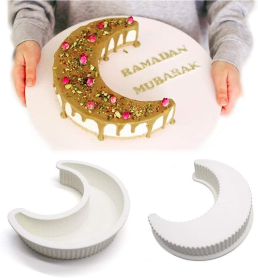 Goodern Ramadan Decorations 3D Moon Shape Silicone Cake