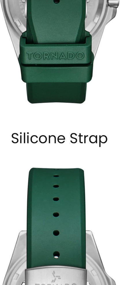 Tornado Lumina Analog Men’s Watch T22001-SSHH- 42mm Green Dial