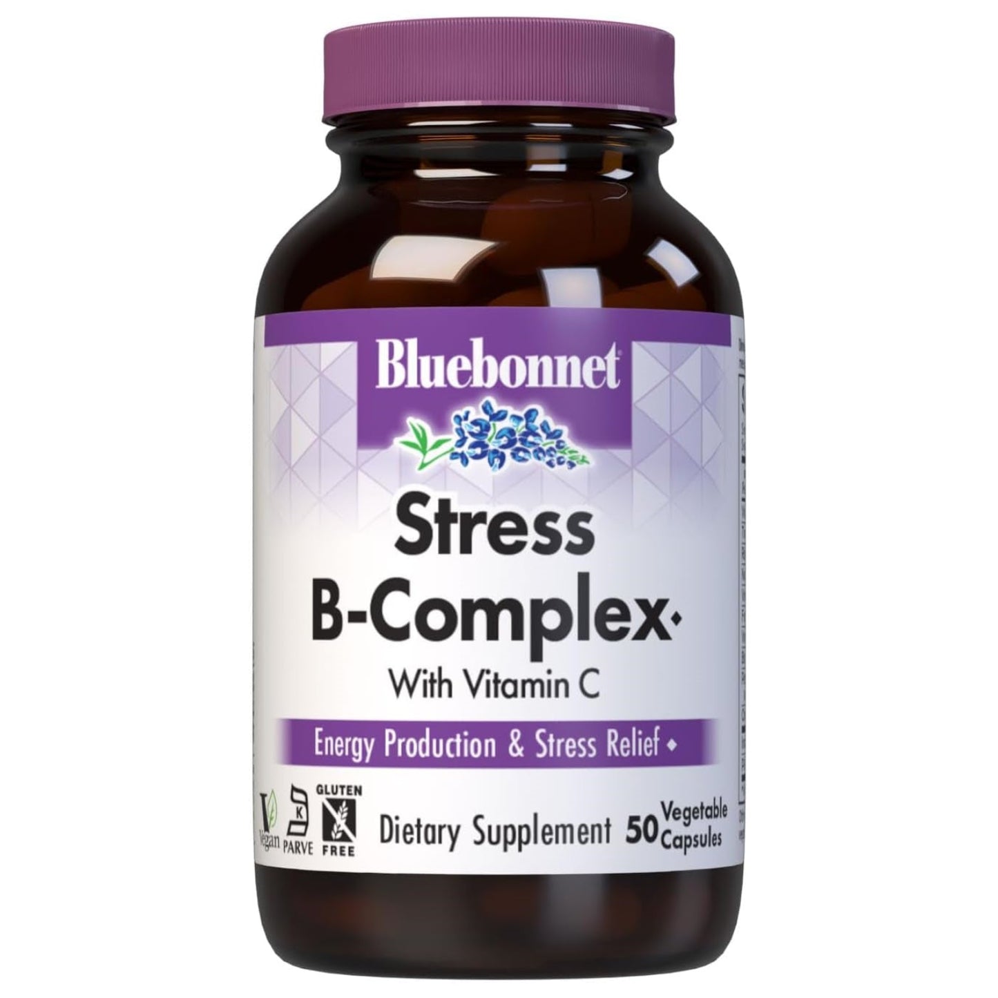 Bluebonnet Nutrition Blue Bonnet Stress B-Complex Vegetable Capsules, 50 Capsules