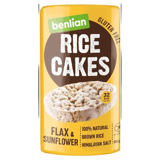 Benlian brown rice cakes flax & sunflower, 100 gm
