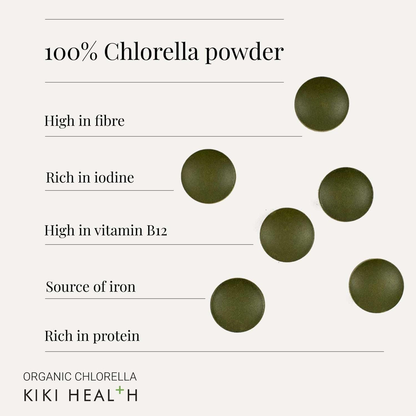 Kiki Health Organic Chlorella, 200 Tablets