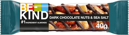 بي كايند - شوكولاتة داكنة بالمكسرات وملح البحر - عبوة من 12 قطعة × 40 غرام