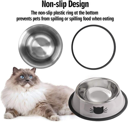 Stainless Steel Cat/Dog Bowls 2 Pack
