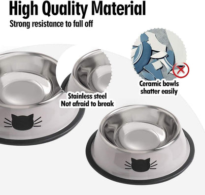 Stainless Steel Cat/Dog Bowls 2 Pack
