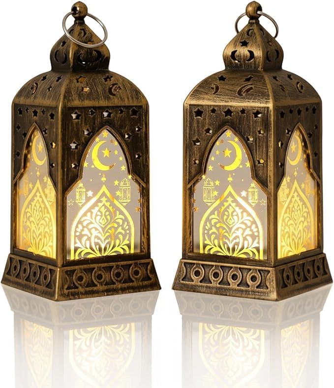 زينة رمضانية، قطعتان من فوانيس عيد مبارك