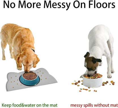 سجادة طعام الحيوانات الأليفة من لونيميا، قطعة واحدة، سجادة سيليكون لأوعية طعام الحيوانات الأليفة، سجادة تغذية الحيوانات الأليفة للأرضيات