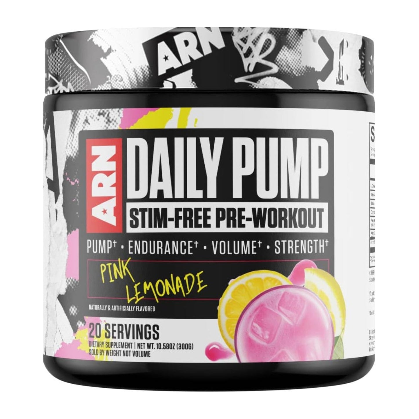 Arms Race Nutrition | RNA | Daily Pump مكمل غذائي قبل التمرين خالٍ من المنبهات (20 حصة، بنكهة الليمون الوردي)