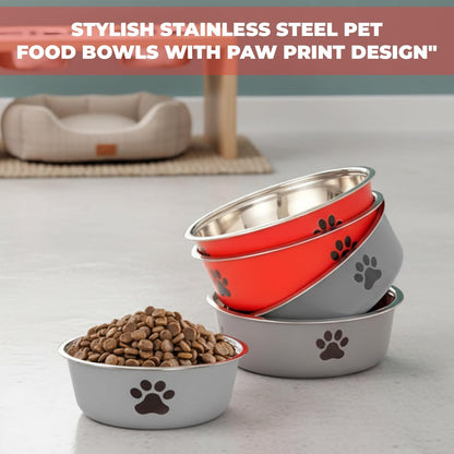 عبوة من قطعتين من أوعية طعام الكلاب المصنوعة من الفولاذ المقاوم للصدأ من أميرتير