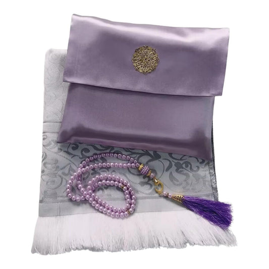 Home Smart Prayer Mat with Prayer Beads and Storage Pouch Portable Mat for Travel
