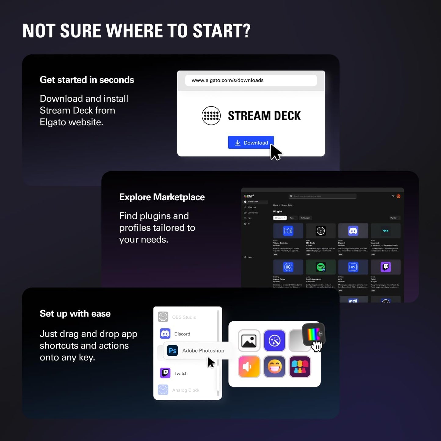 Elgato Stream Deck + White - Studio Controller with LCD Keys