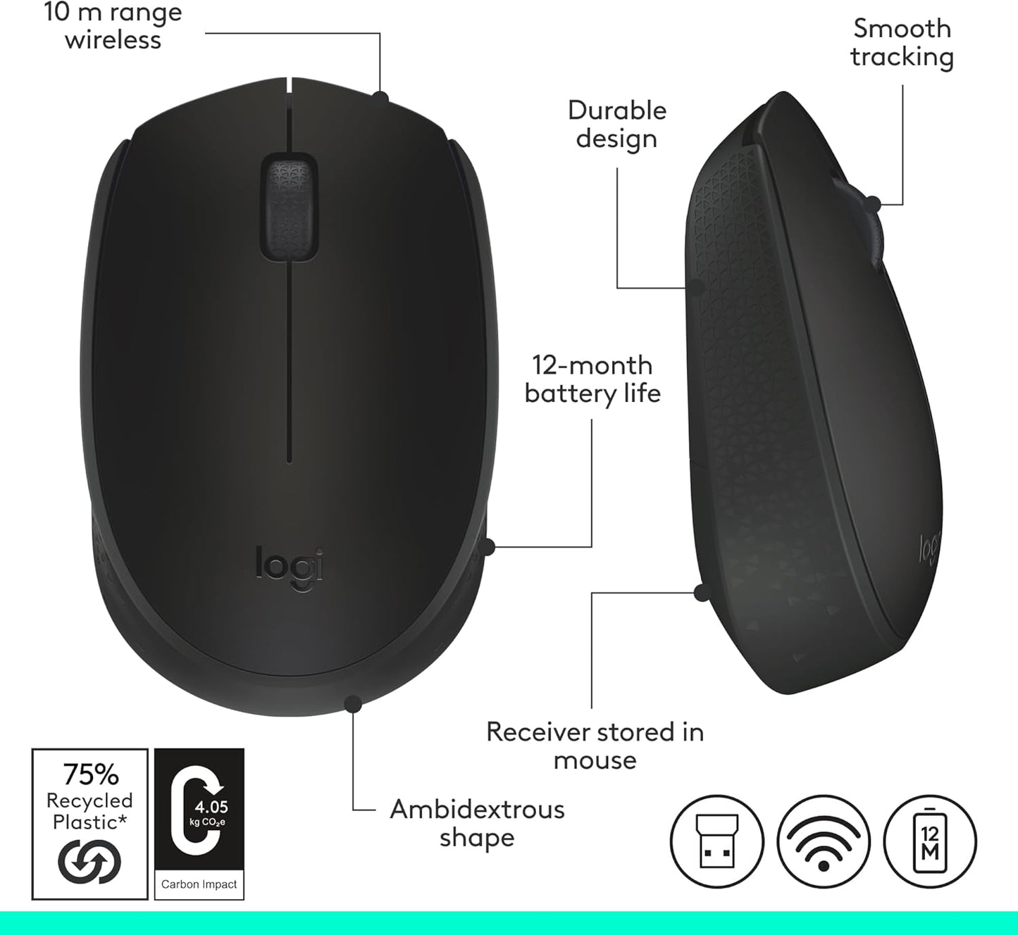 Logitech M171 Wireless MoUSe, 2.4 Ghz With USb Mini Receiver