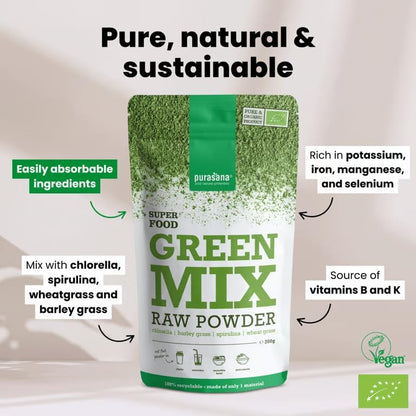 Purasana Organic Green Mix Powder, 200g