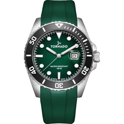Tornado Lumina Analog Men’s Watch T22001-SSHH- 42mm Green Dial