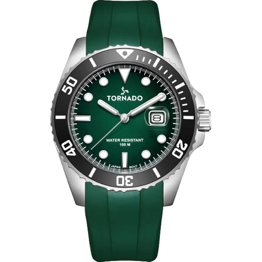 Tornado Lumina Analog Men’s Watch T22001-SSHH- 42mm Green Dial