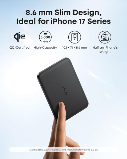 Anker Nano Power Bank, Ultra-Slim 5,000mAh Magnetic Battery Pack