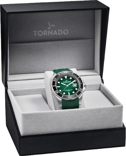 Tornado Lumina Analog Men’s Watch T22001-SSHH- 42mm Green Dial