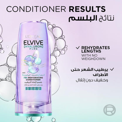 Elvive Hyaluron Pure Conditioner For Oily Scalp &amp; Dehydrated Lengths - 200ml
