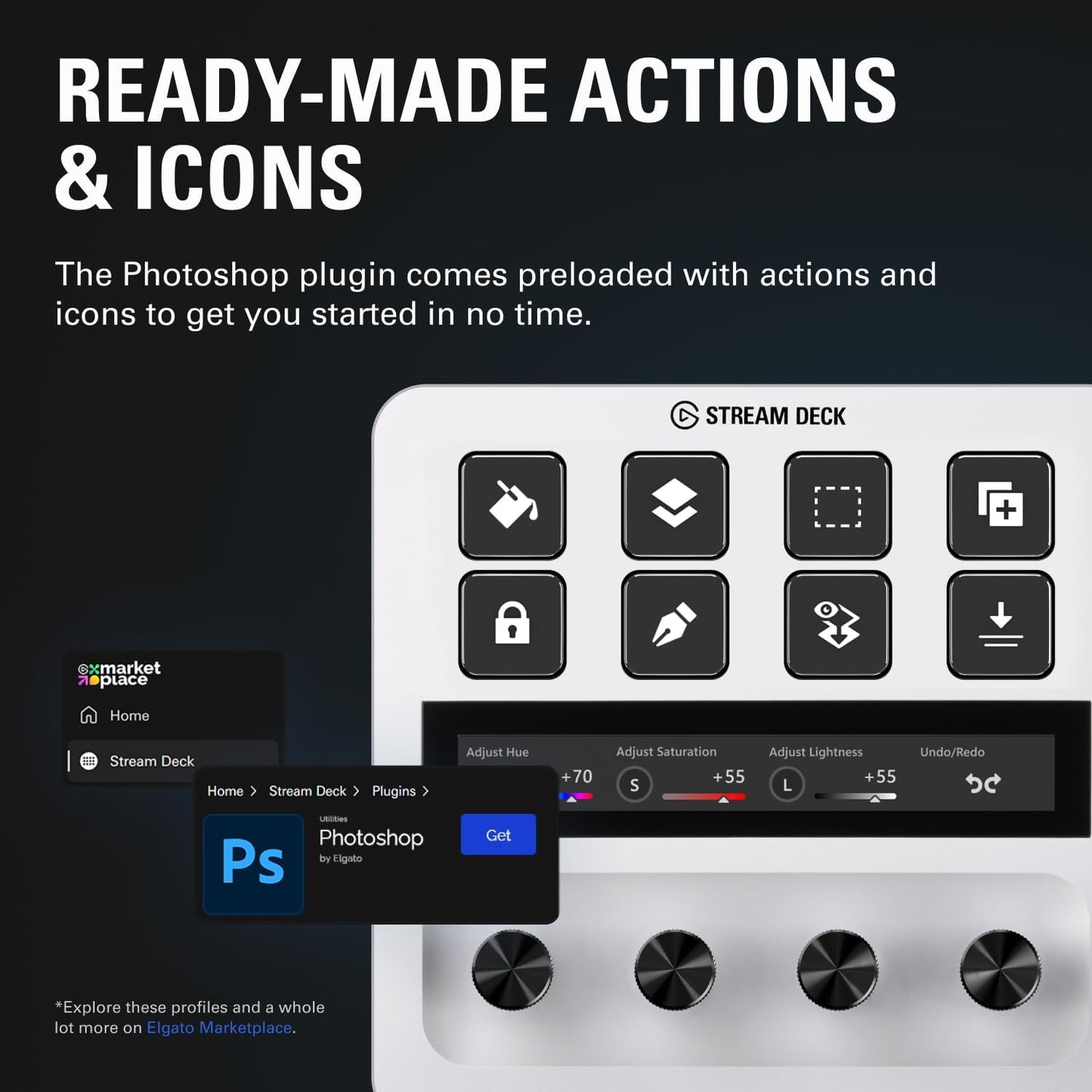 Elgato Stream Deck + White - Studio Controller with LCD Keys
