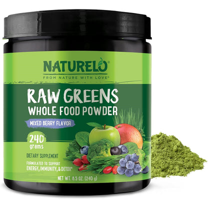 NATURELO Raw Greens Superfood Powder 240 Grams