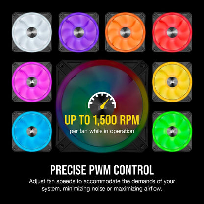 Corsair Ql Series, Ql120 Rgb, 120Mm Rgb Led Fan, Triple Pack