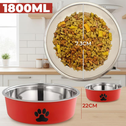 عبوة من قطعتين من أوعية طعام الكلاب المصنوعة من الفولاذ المقاوم للصدأ من أميرتير