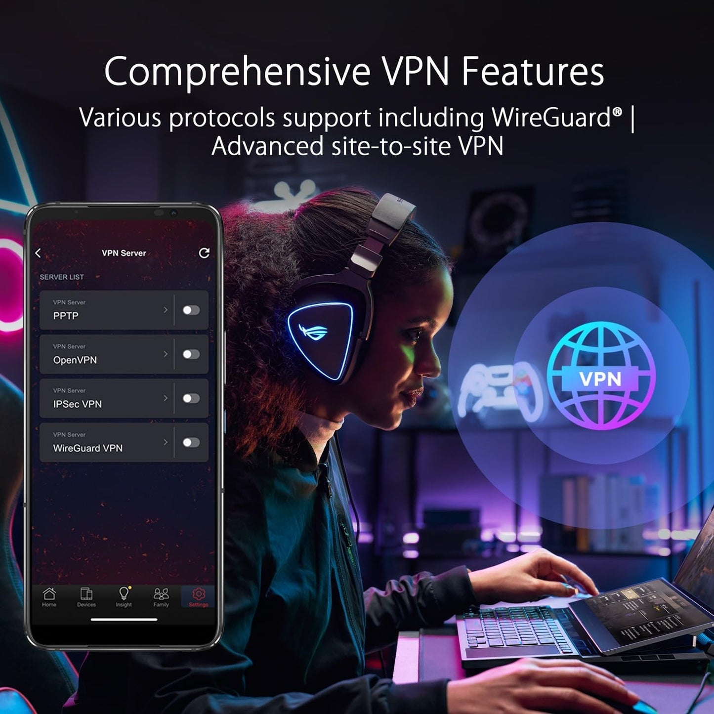 ASUS ROG Rapture GT-BE98 Quad-band WiFi 7 AiMesh Extendable Gaming Router