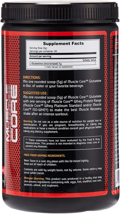 مكمل غذائي من ماسل كور نيوتريشن، غلوتامين ميكرونيزد | 300 غرام
