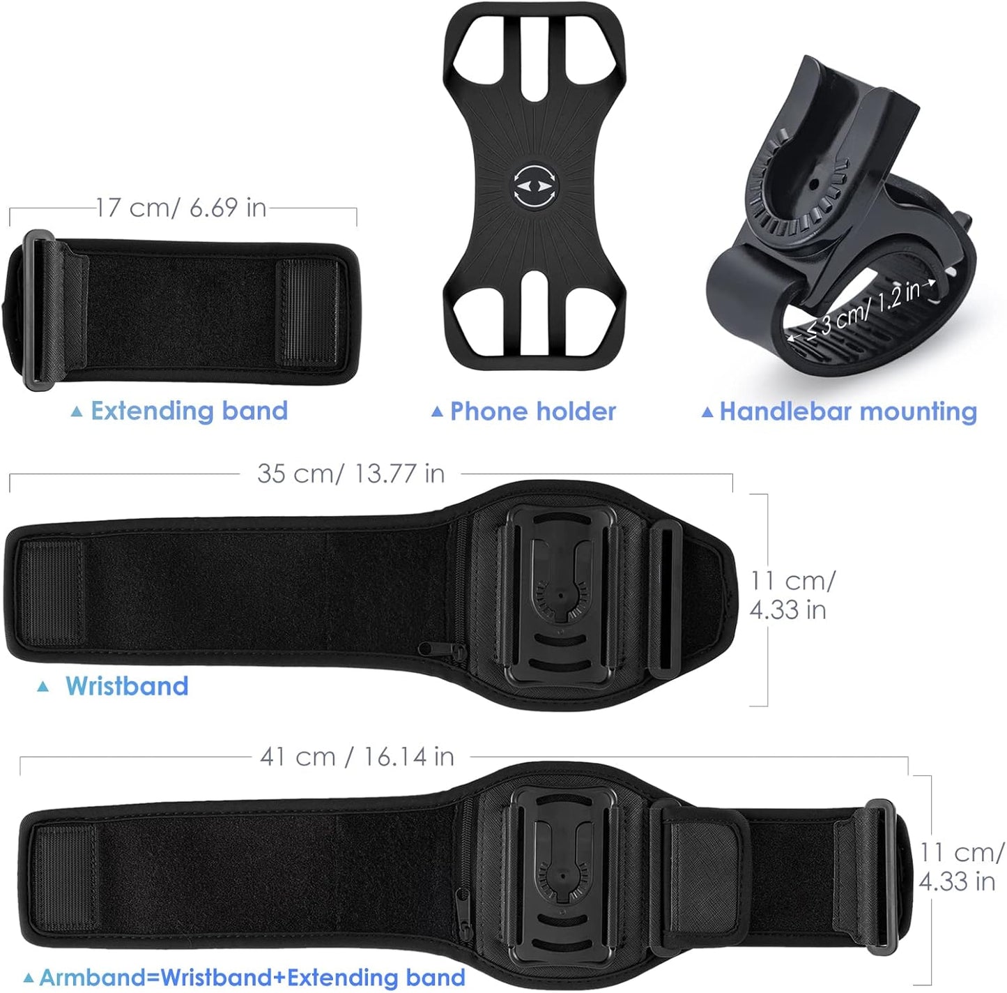 Cikyner Running Armband, 3 in 1