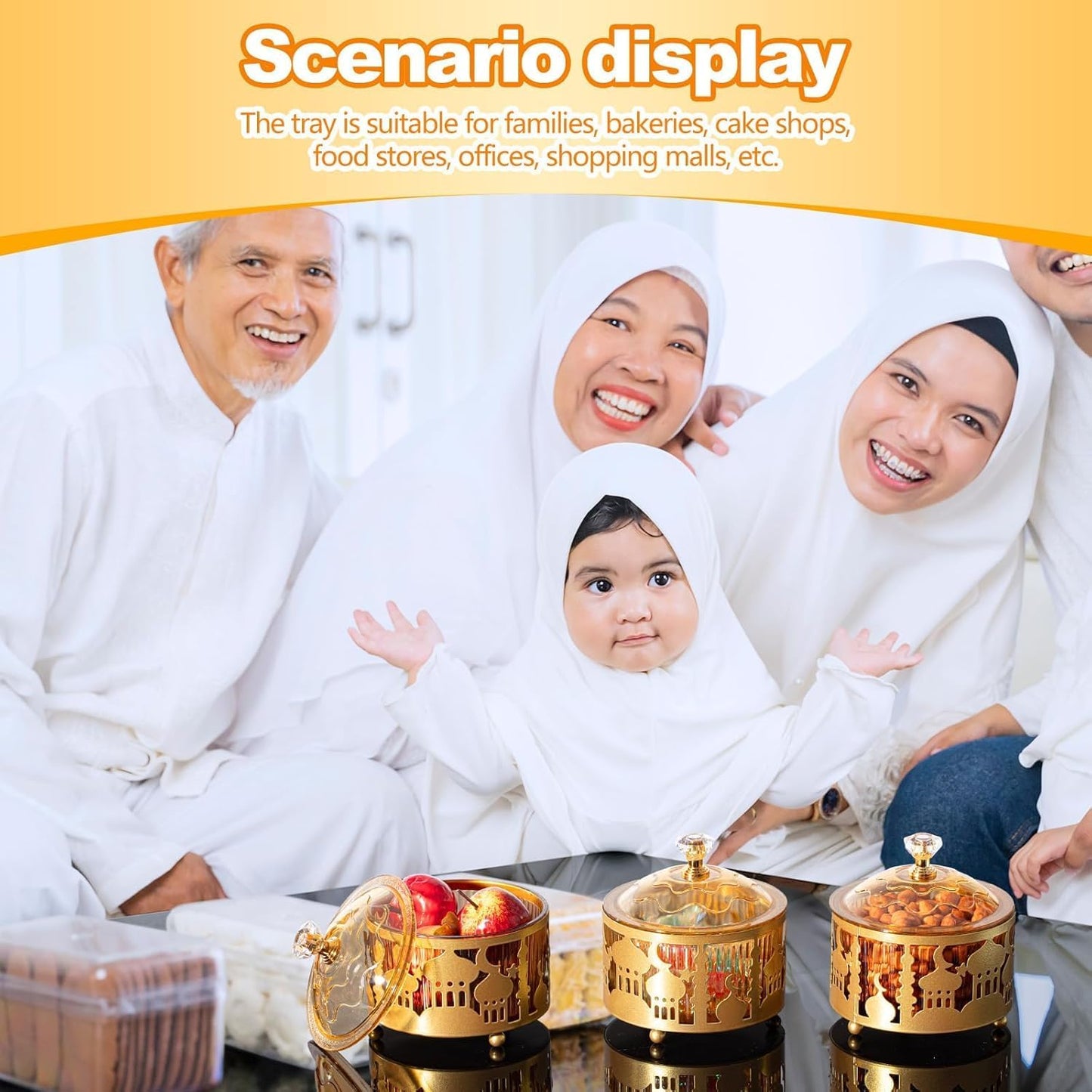 صواني رمضان بغطاء، زينة مائدة رمضان وعيد مبارك