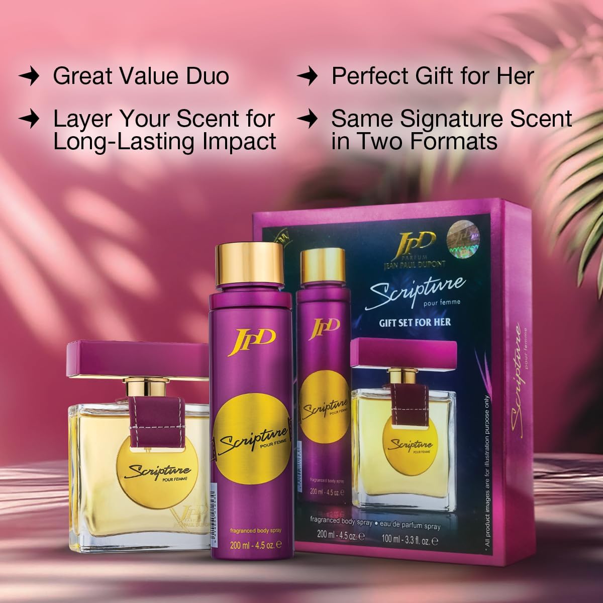 Jean Paul Dupont (JPD) Scripture Pour Femme - 2 Pieces Promo Pack for Women
