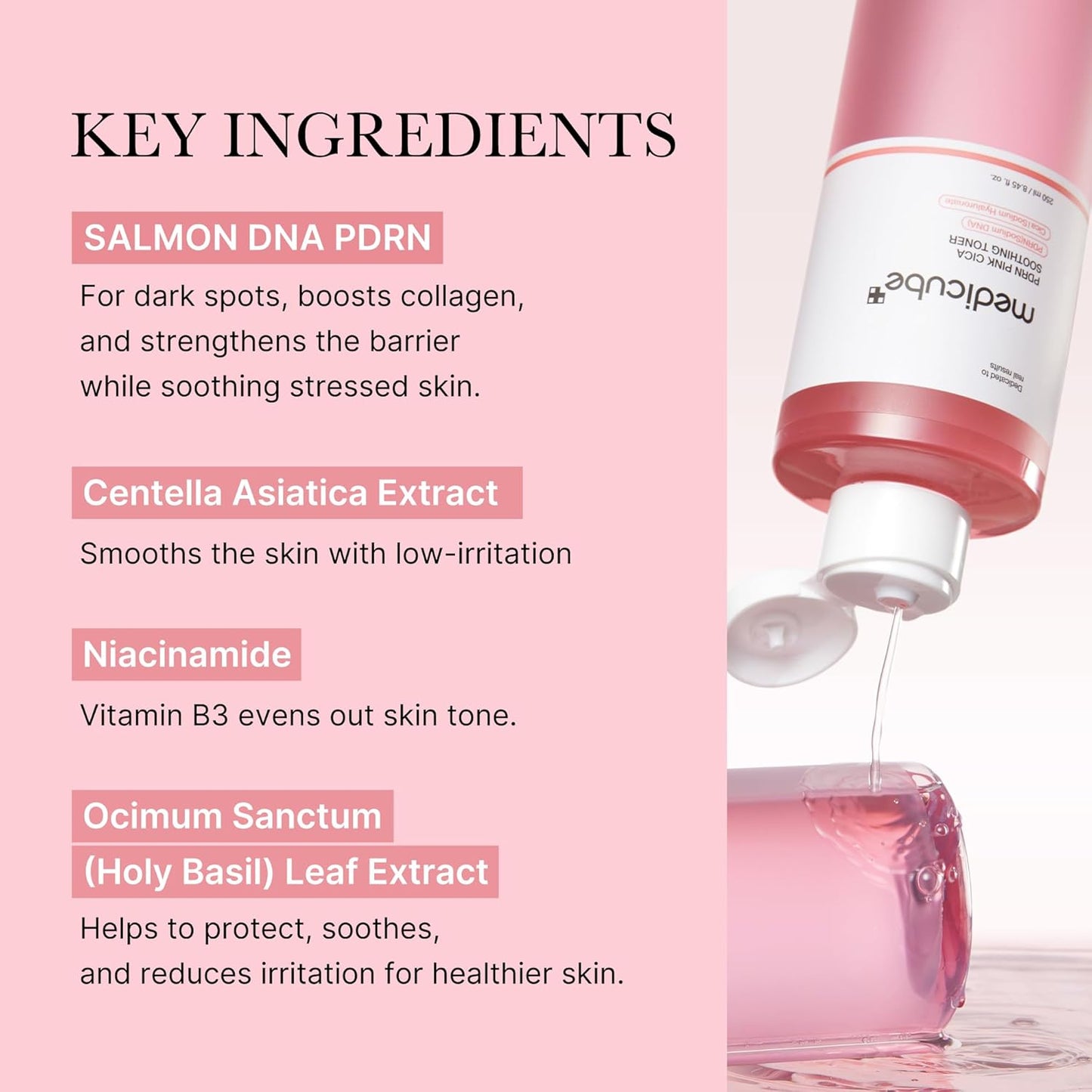 Medicube Salmon DNA PDRN Pink CICA Soothing Toner 250ml