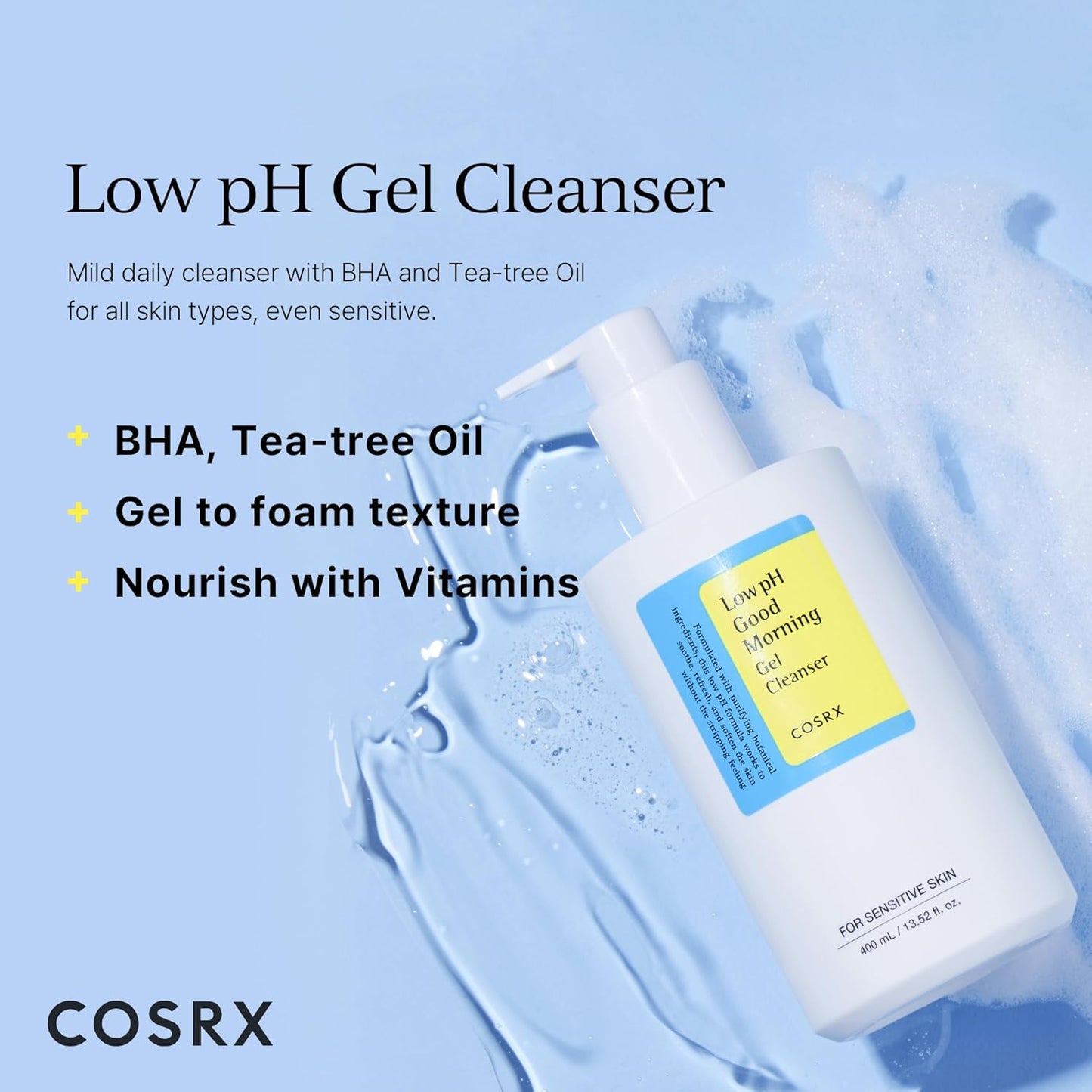 COSRX Low pH Good Morning Gel Cleanser 400ml