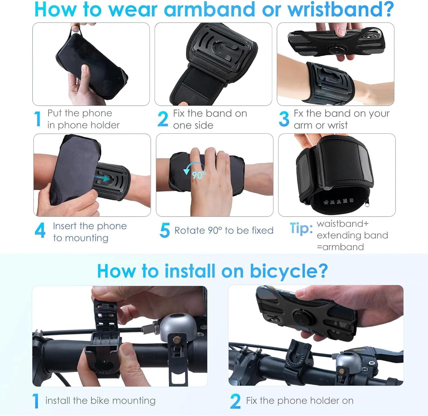 Cikyner Running Armband, 3 in 1