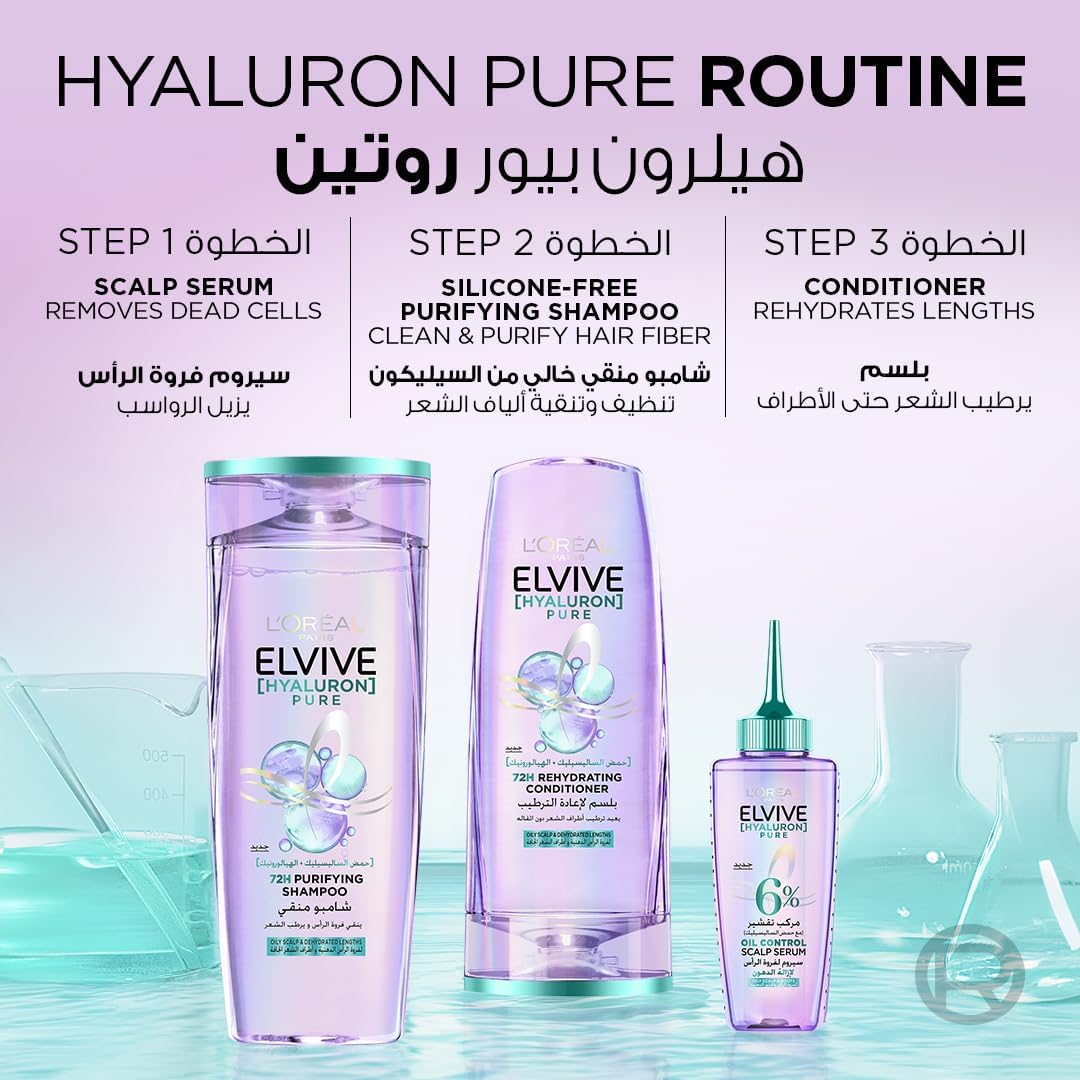 Elvive Hyaluron Pure Conditioner For Oily Scalp &amp; Dehydrated Lengths - 200ml