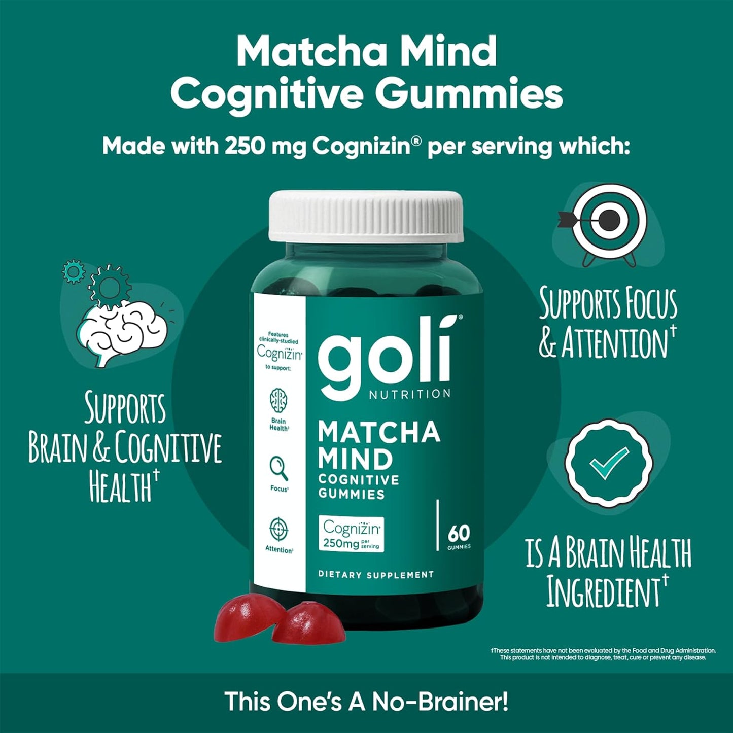 Goli Matcha Mind Gummies - Pack of 60