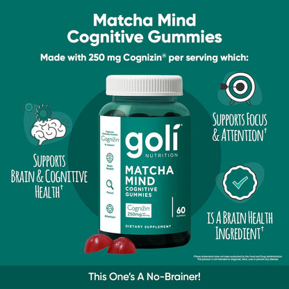 Goli Matcha Mind Gummies - Pack of 60