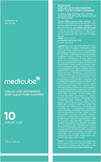 Medicube Facial Cleanser Azelaic Acid Whip Cleanser 120g