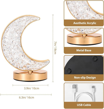 Ramadan Table Lamp, Stepless Dimmable Touch Lamp with 3 Colors