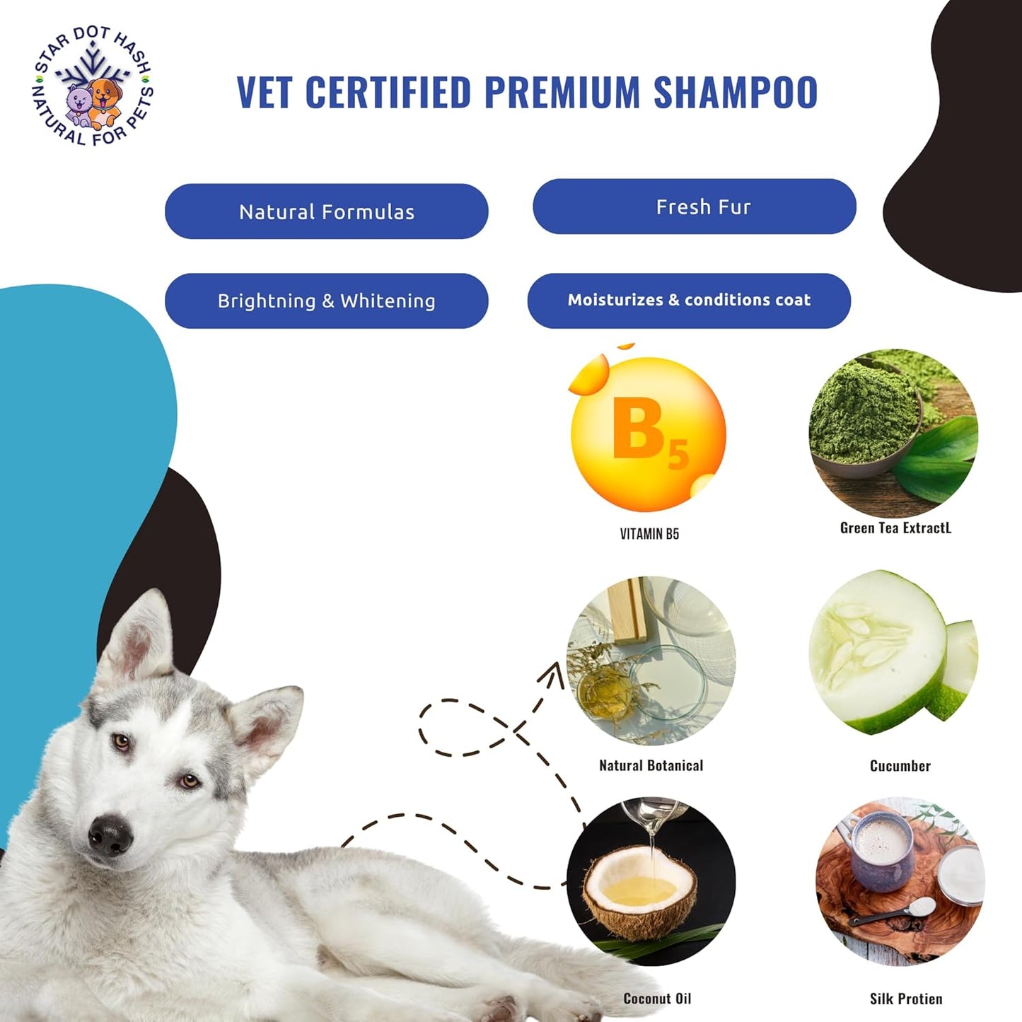 شامبو ستار دوت هاش لتبييض الحيوانات الأليفة 750 مل